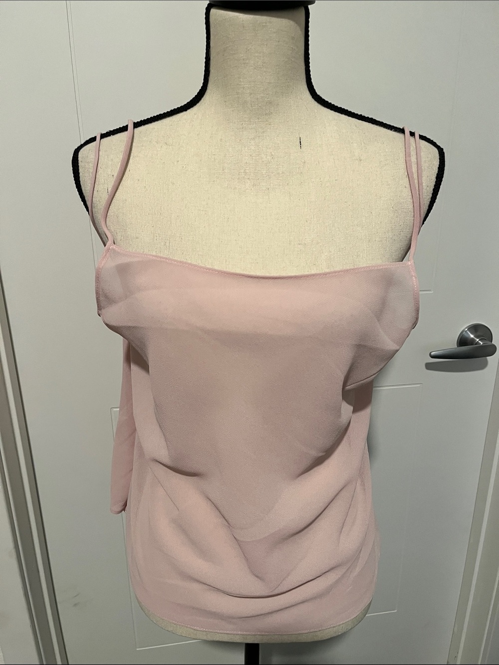 Vintage Joseph Ribkoff Light Pink Cami Double Strap Sheer Top